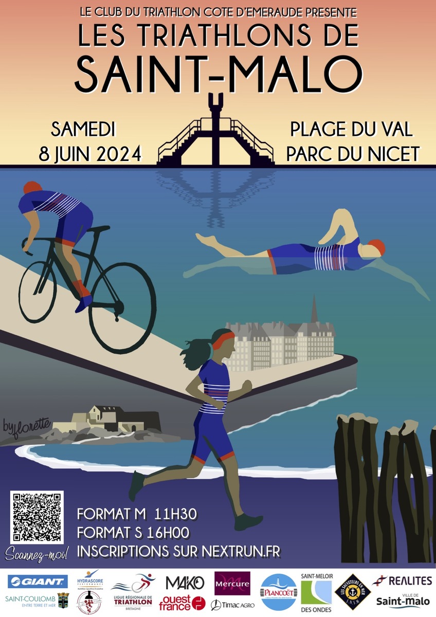 Affiche des Triathlons de Saint-Malo 2024