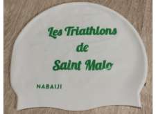 Bonnet de bain  Triathlons de Saint Malo  Blanc-Vert